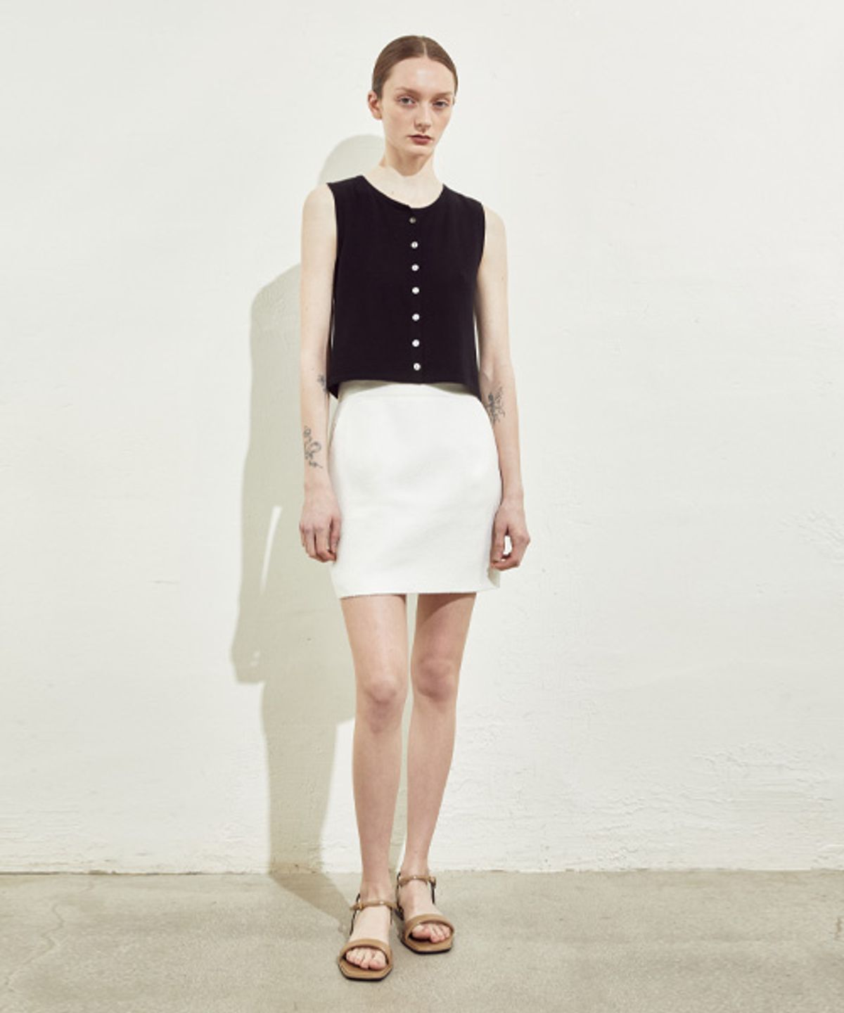 리디피(RIDIFI) BOUCLE MINI SKIRT_WHITE