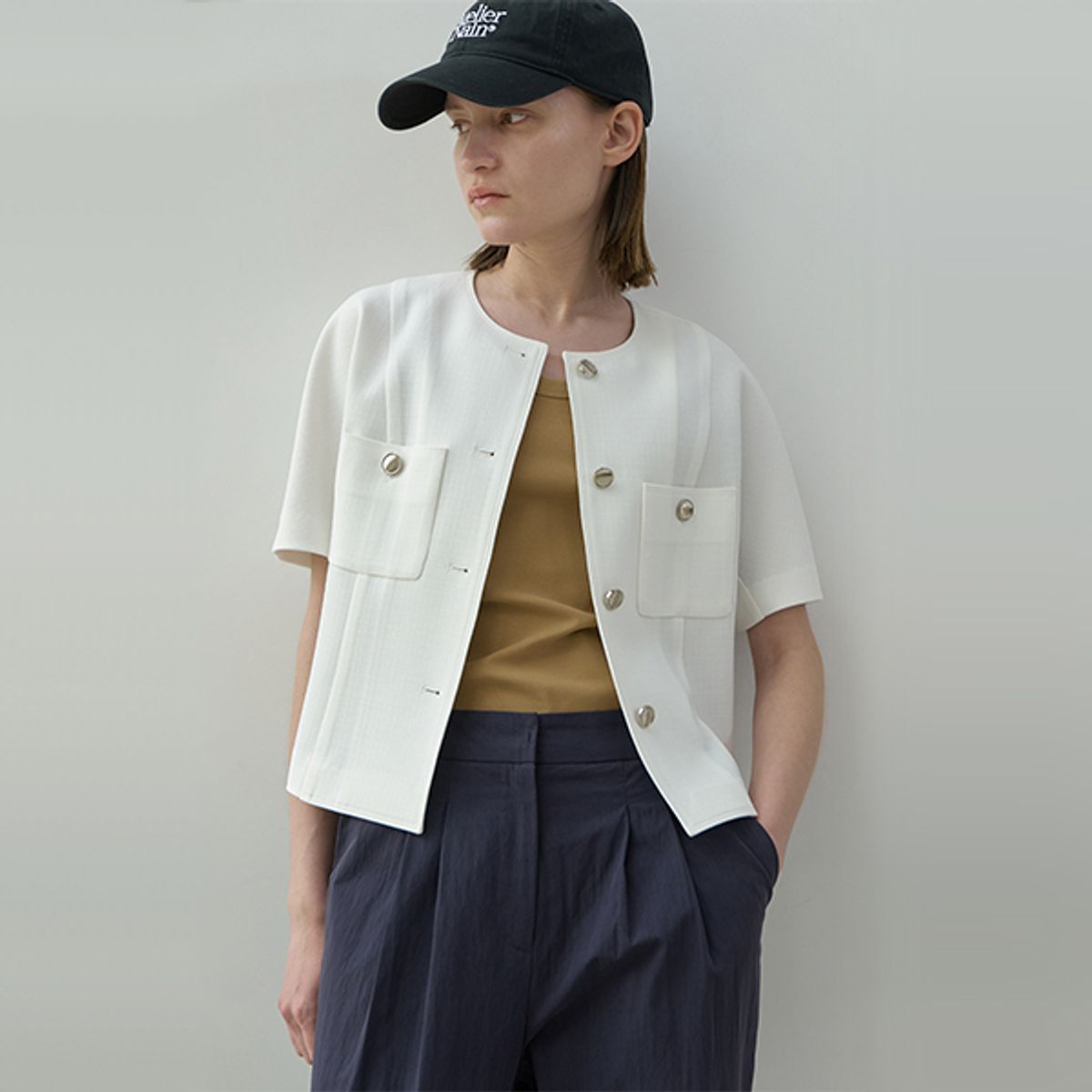 아틀리에 나인(ATELIER NAIN) OUI RAGLAN TWEED SET-UP JACKET(JK-2939)