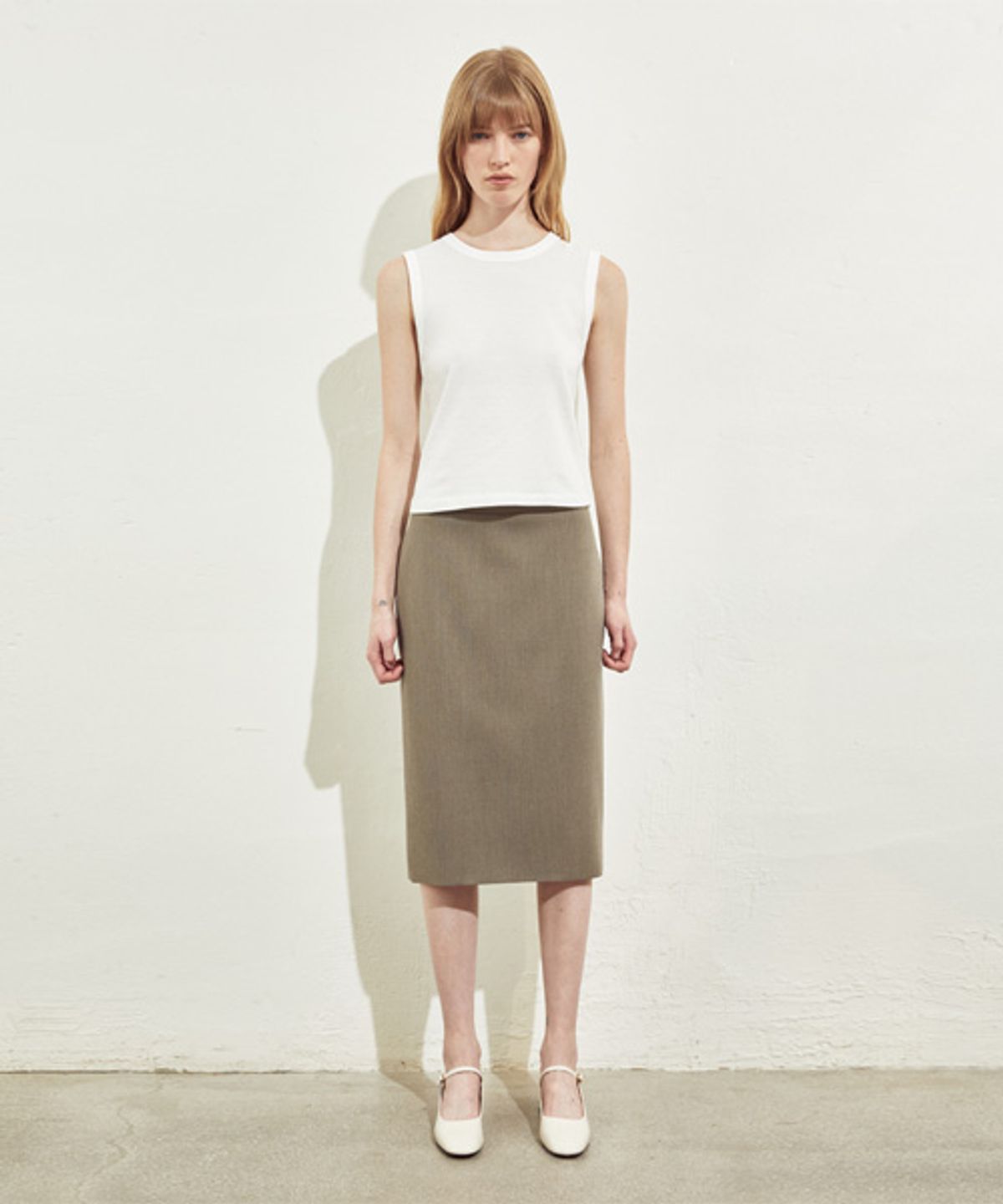 리디피(RIDIFI) H-LINE MIDI SKIRT_BROWN