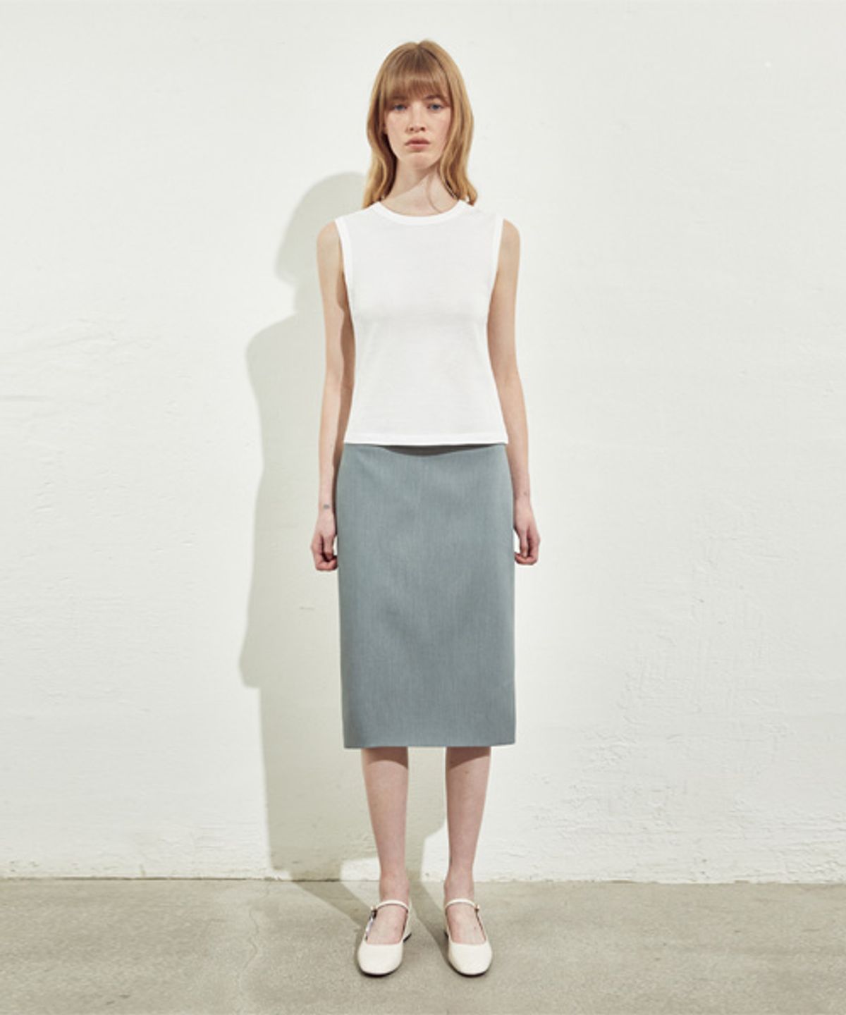 리디피(RIDIFI) H-LINE MIDI SKIRT_MINT