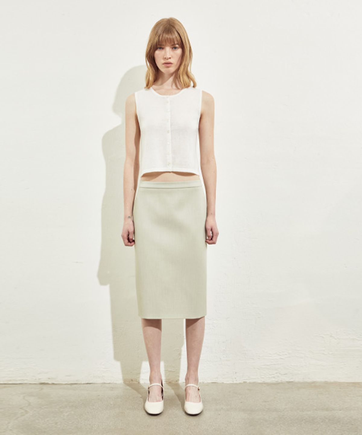 리디피(RIDIFI) H-LINE MIDI SKIRT_LIGHT BEIGE