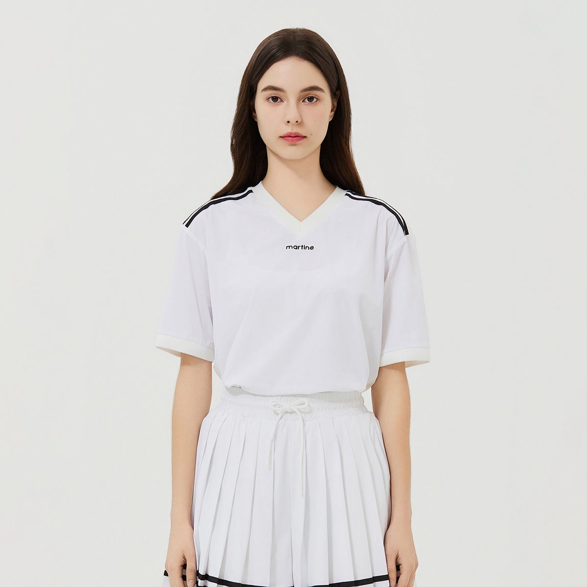 마틴골프(MARTINE GOLF) Collaboration V Neck Anorak_White