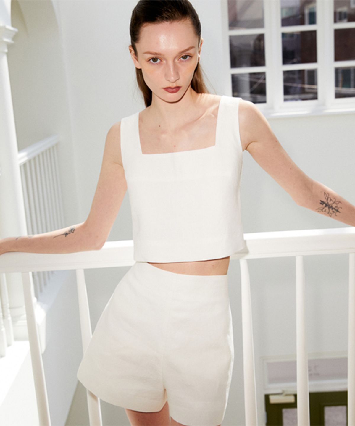 리디피(RIDIFI) LINEN CROP TOP_WHITE