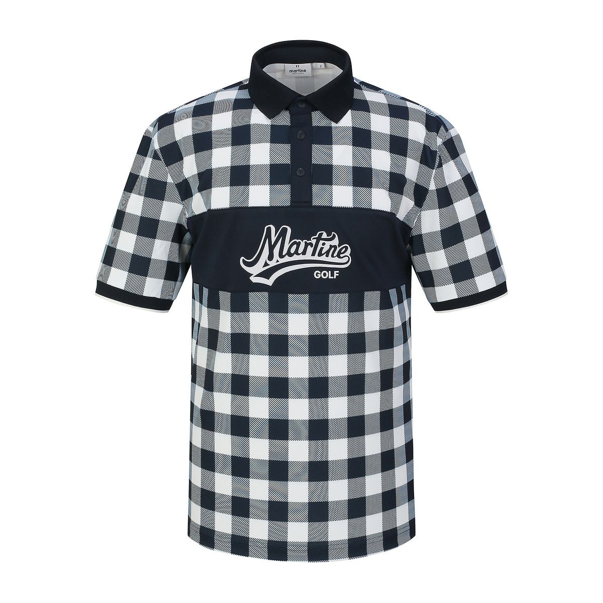 마틴골프(MARTINE GOLF) Check Print Polo Shirts_Navy (Men)