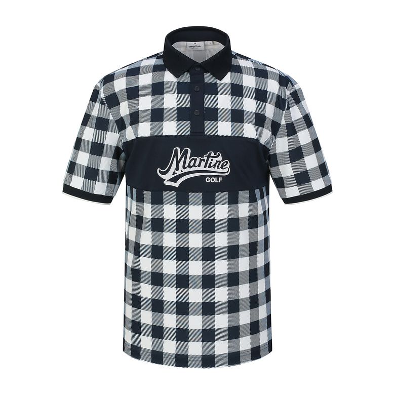Check Print Polo Shirts_Navy (Men)
