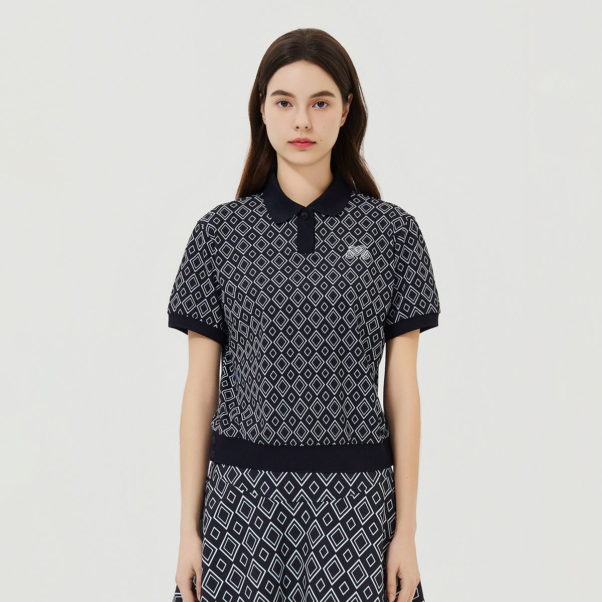 마틴골프(MARTINE GOLF) DTP Collar half Polo Shirts_Navy
