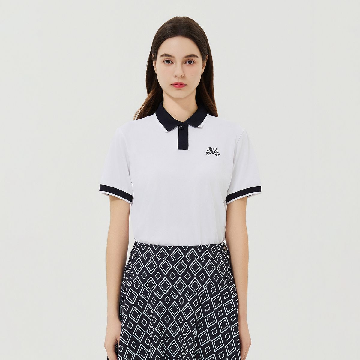 마틴골프(MARTINE GOLF) DTP Collar half Polo Shirts_White
