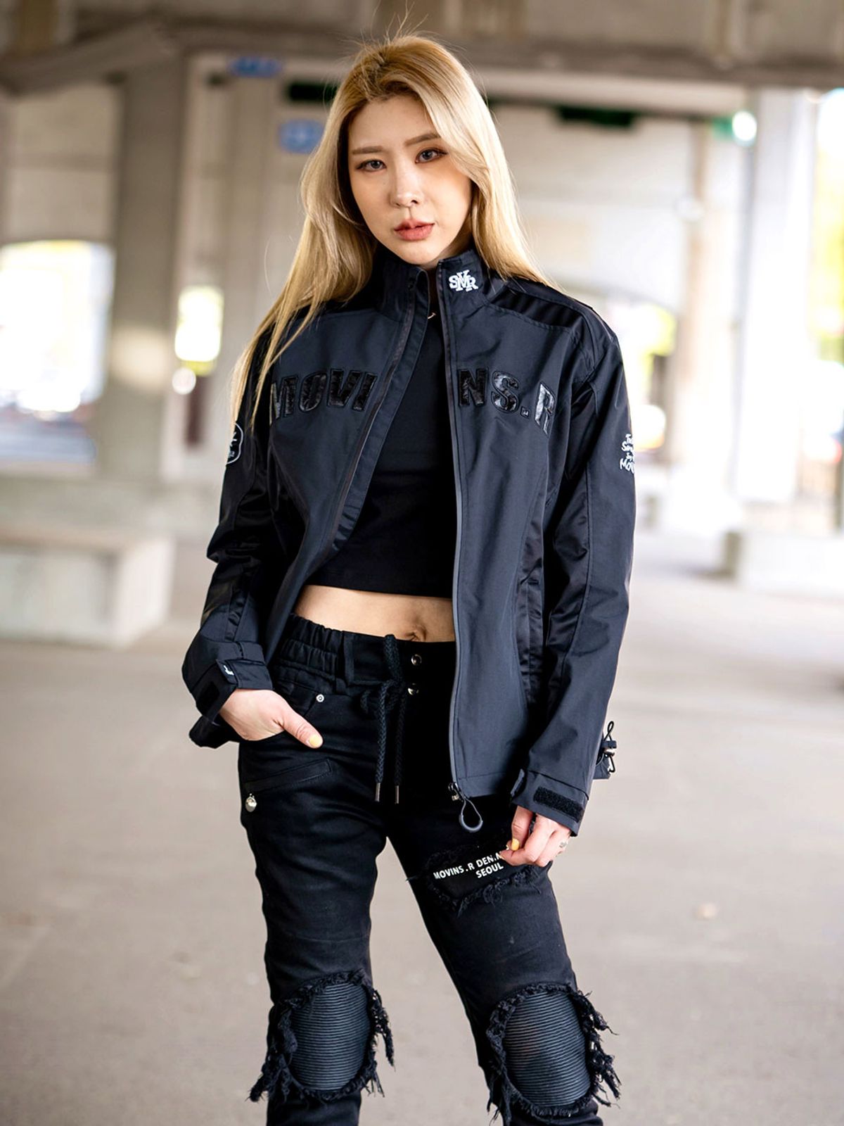모빈스알(MOVINS.R) AQUILA PLEASANT RAZOR JACKET BLACK