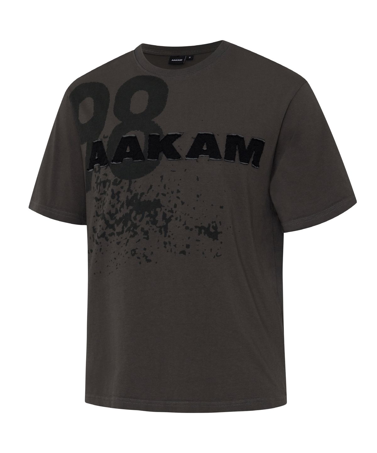 아캄(AAKAM) 98 Printed Half Top (Dark Gray)