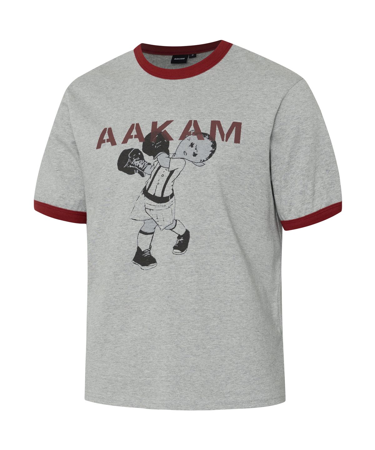 아캄(AAKAM) Punch Boy Printed Ringer Top (Red)