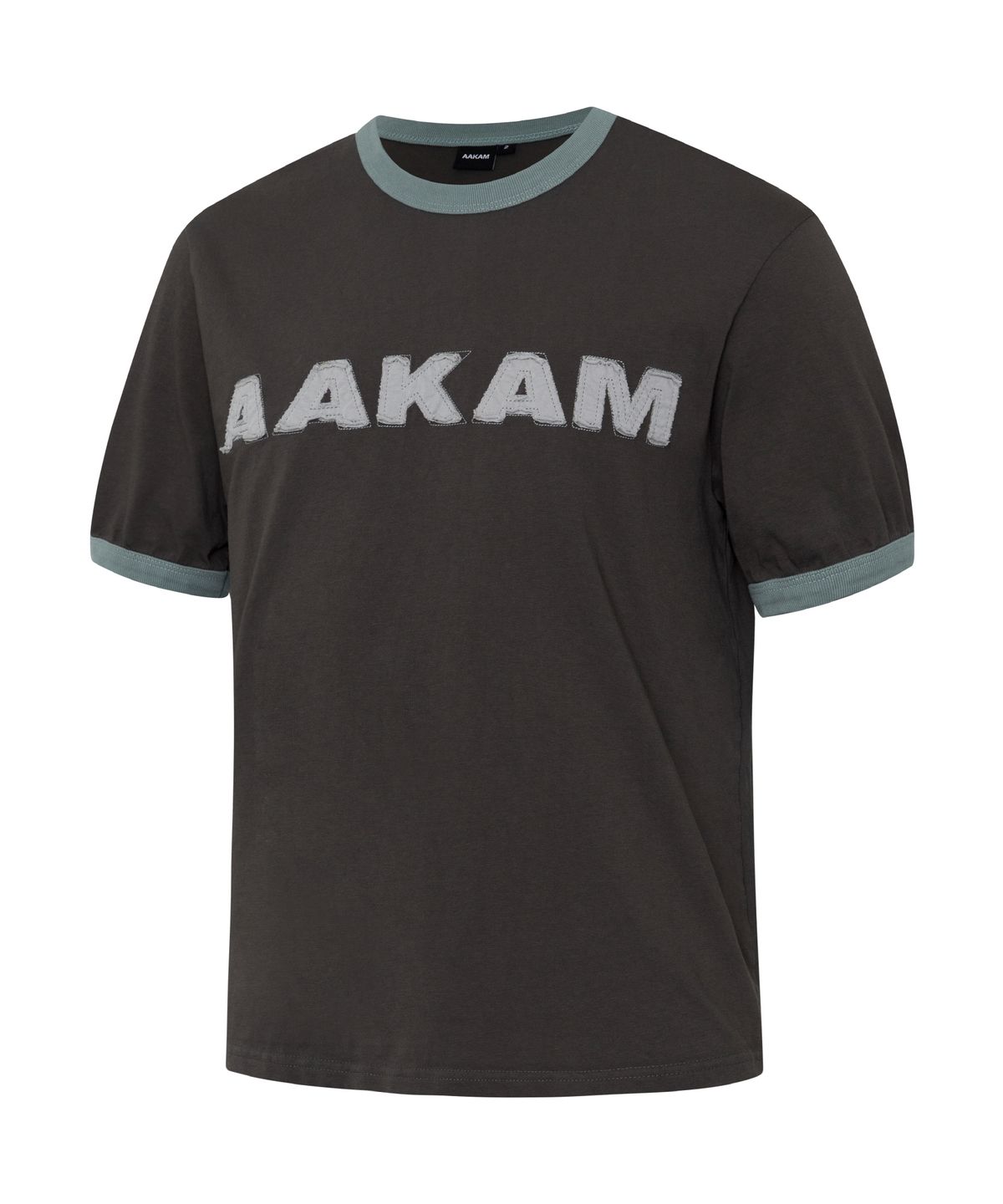 아캄(AAKAM) Logo Patch Ringer Top (Dark Gray)