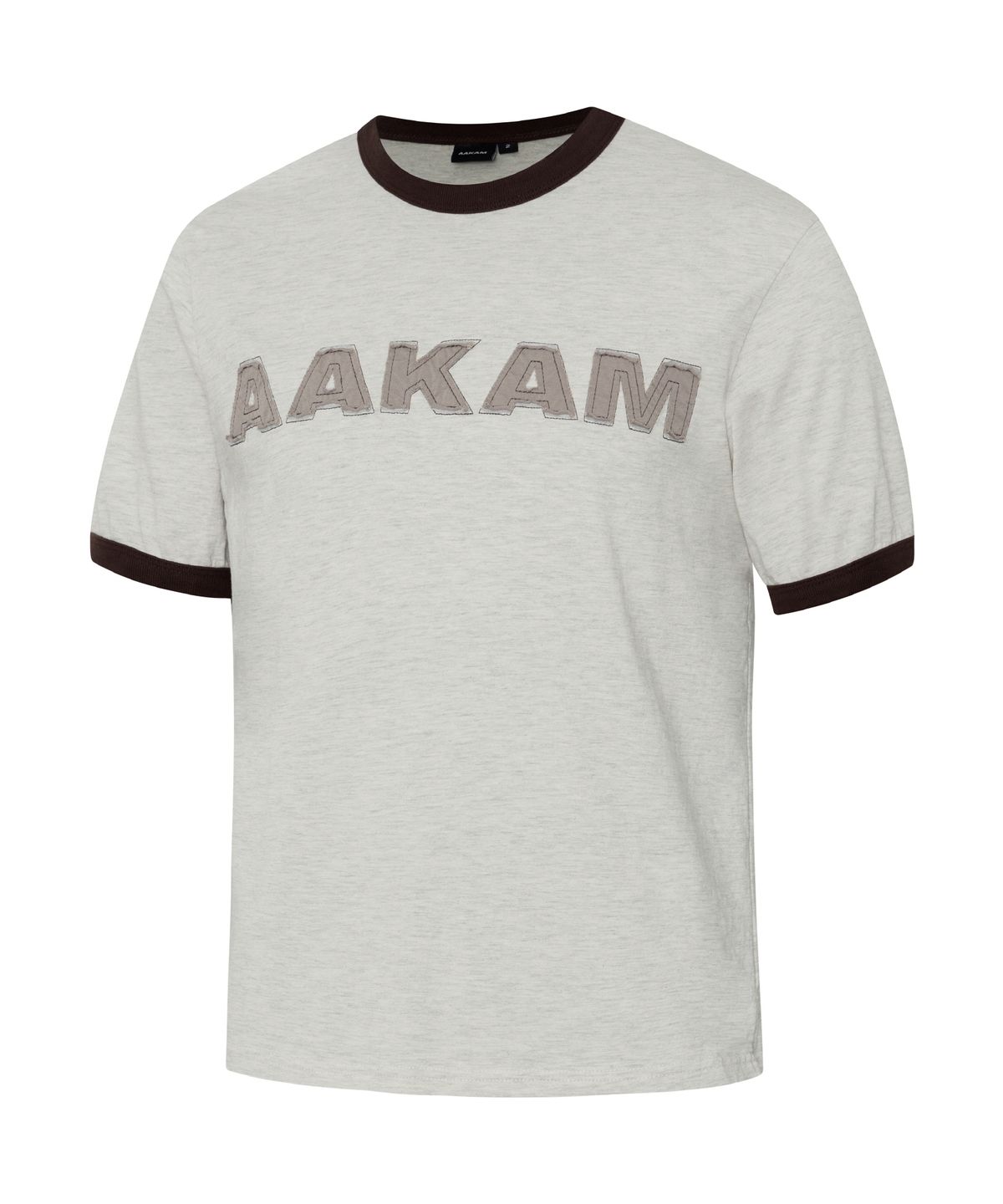 아캄(AAKAM) Logo Patch Ringer Top (Brown)