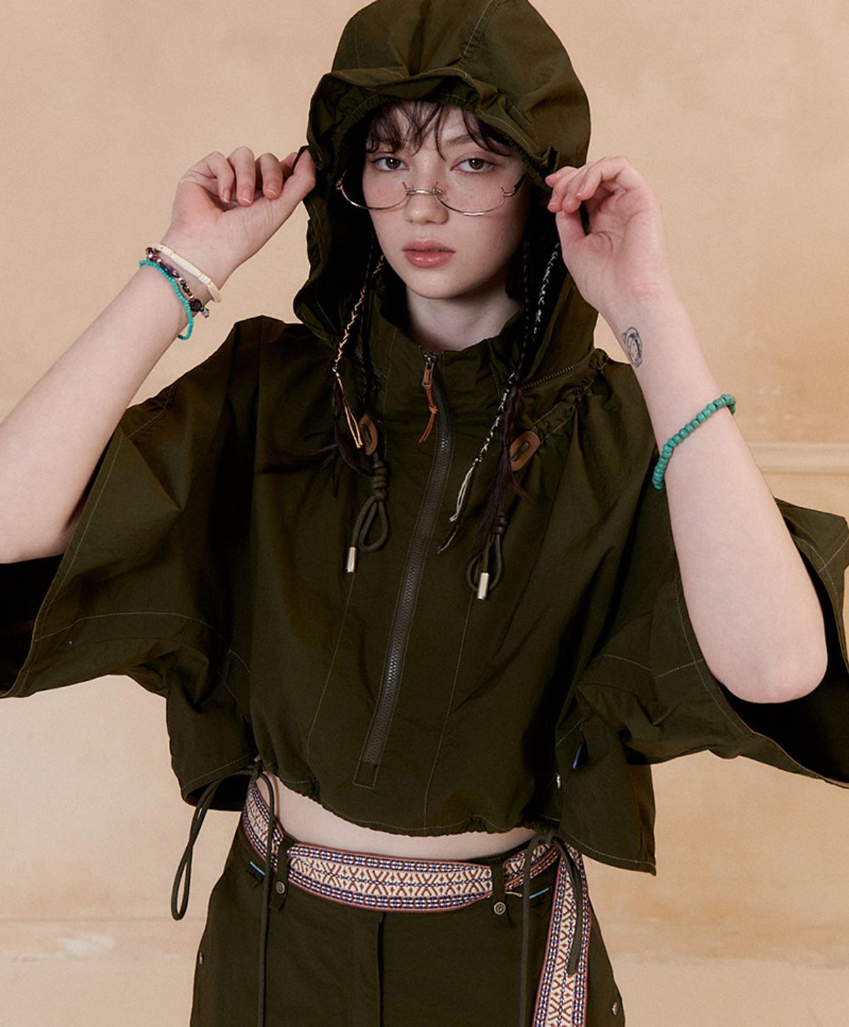 누크피터(NUUKFITTER) 838 STRING ANORAK_WOMEN [DARK KHAKI]