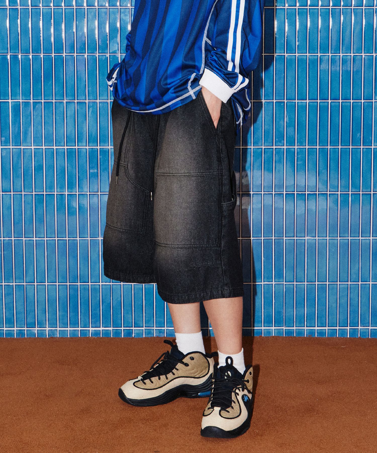 デニム・ジーパン [EXCONTAINER] Double Ni Carpenter Bermuda Denim Pants MUSINSA | 1993STUDIO Doublenie Carpenter Washing Denim