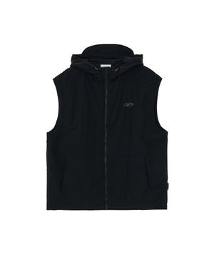 심볼 로고 나일론 후드 베스트_블랙
