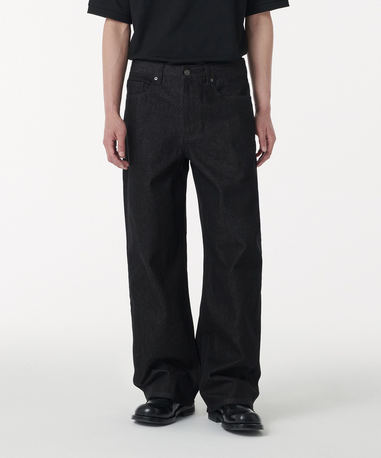 ★MUSINSA STANDARD★ Side brush wide denim pants yellow dark MUSINSA | LEMAIN SECOND [2PACK] VINTAGE CAT WASHING WIDE