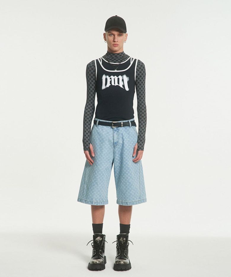 LOGO ALL OVER SHORTS [BLUE]