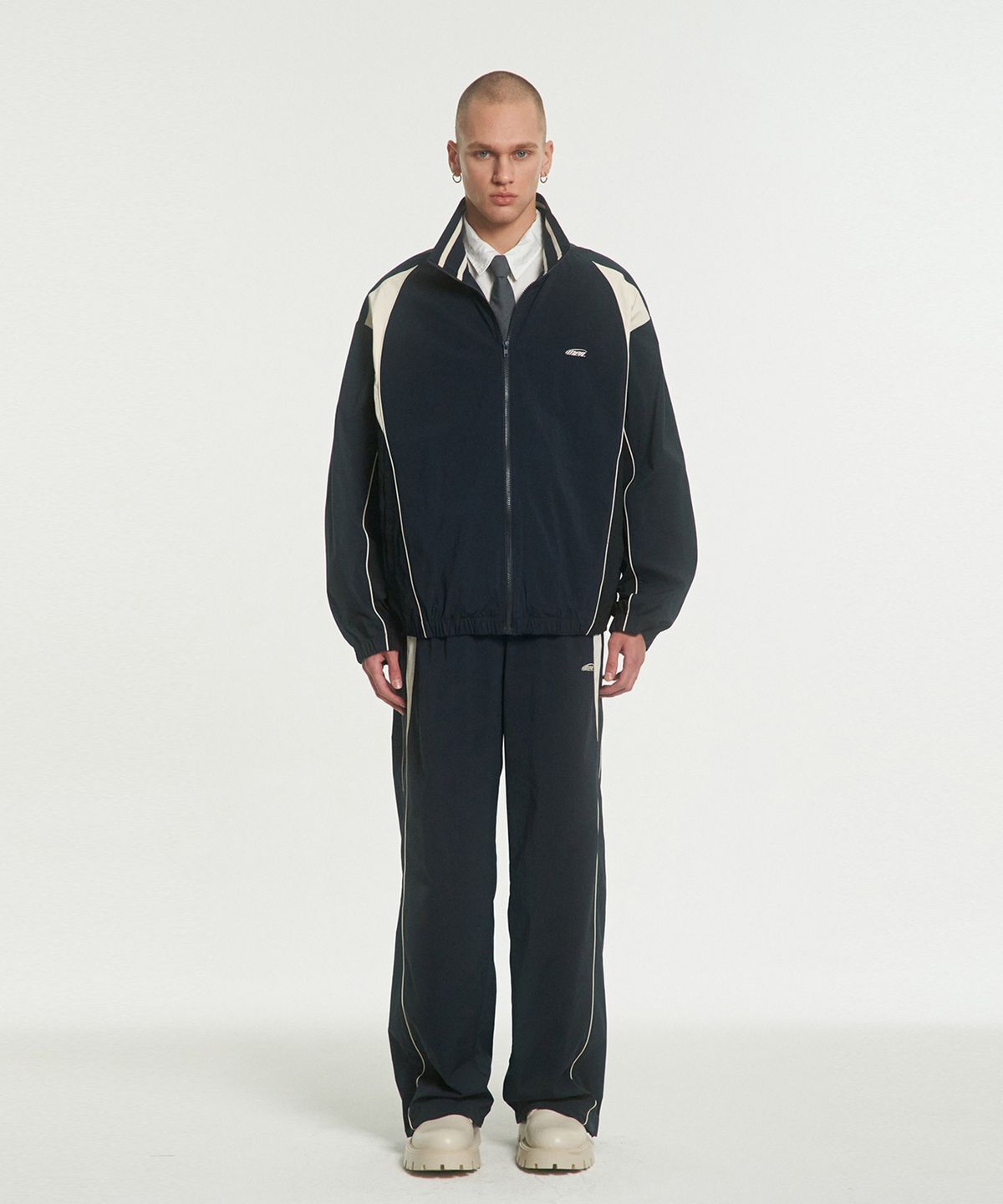 메아(MEA) CONTRAST TRACK PANTS [NAVY]