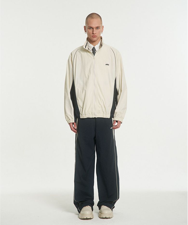 KNIT NECK TRACK JACKET [IVORY]