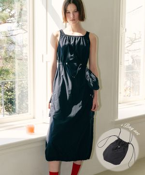 나일론 스트링 원피스 & 백 BK