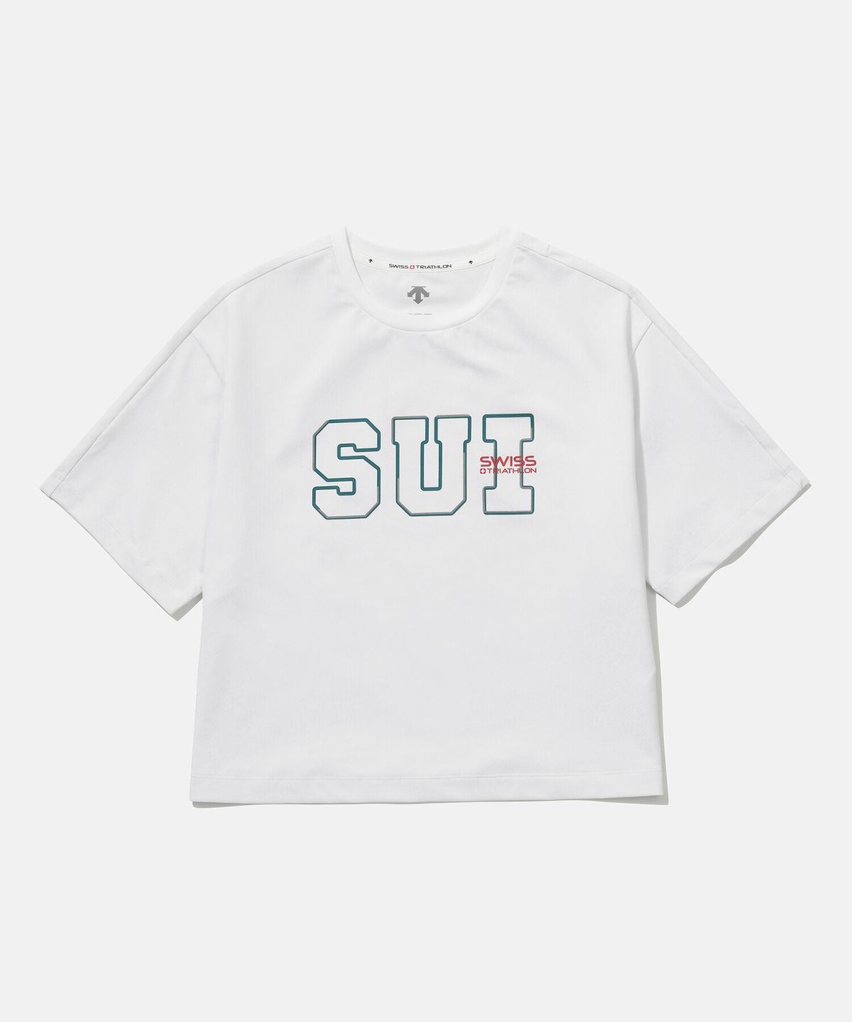 데상트(DESCENTE) SUI 팀 여성 크롭 티셔츠 화이트(SP222ITS53)