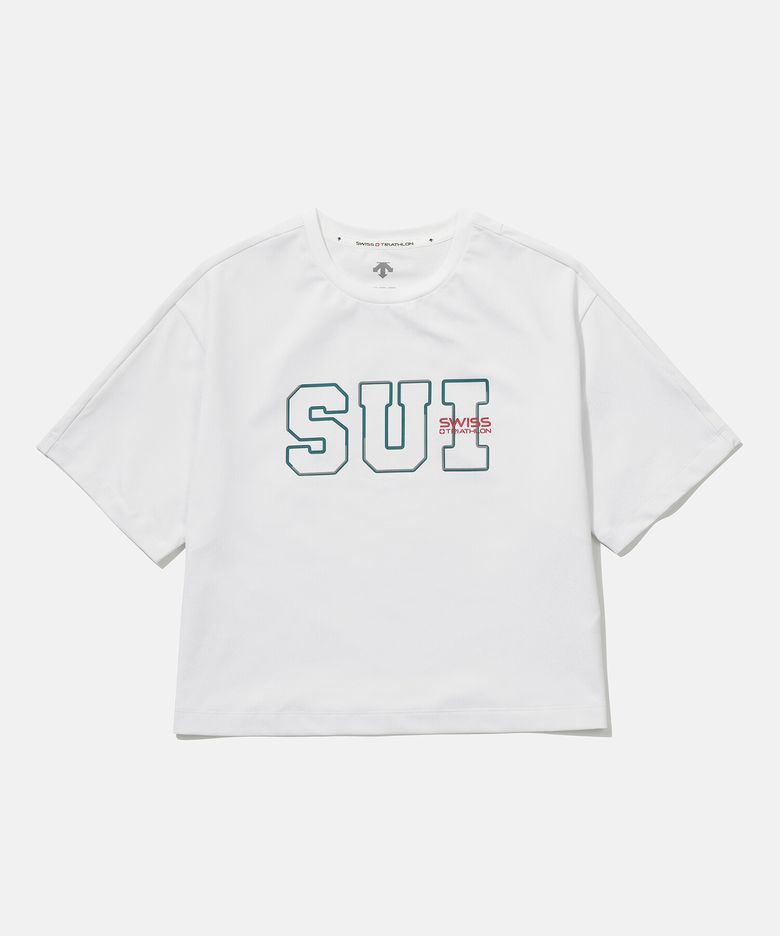 SUI 팀 여성 크롭 티셔츠 화이트(SP222ITS53)