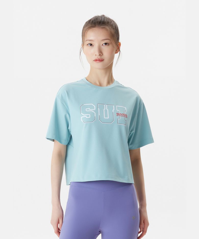 SUI 팀 여성 크롭 티셔츠 민트(SP222ITS53)