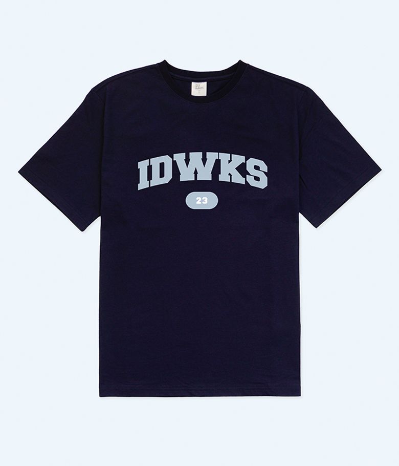 IDWKS 세미 오버핏 반팔 티셔츠_네이비