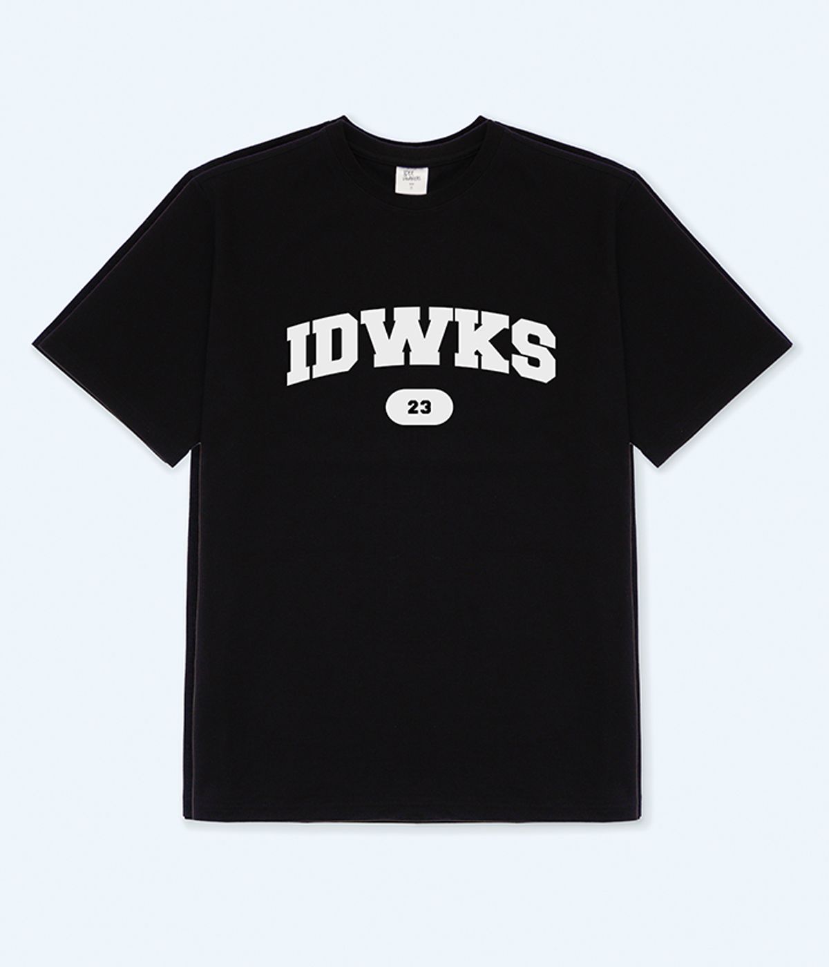 아이들워커스(IDLEWORKERS) IDWKS 세미 오버핏 반팔 티셔츠_블랙