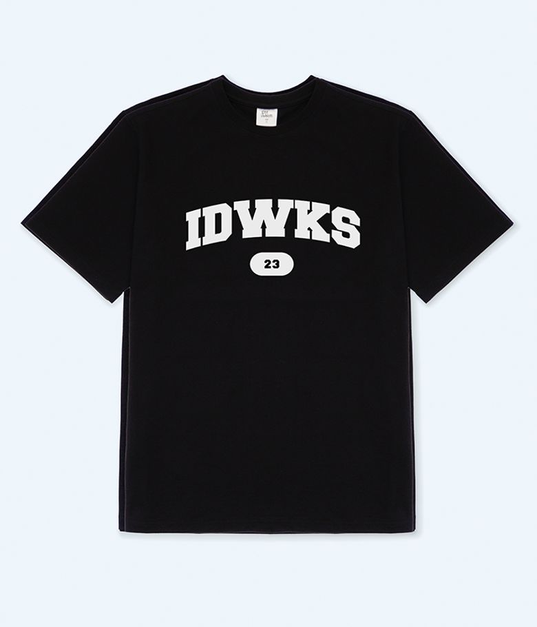IDWKS 세미 오버핏 반팔 티셔츠_블랙
