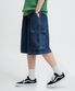 버뮤다 와이드 원턱 카고 데님 쇼츠 [중청]