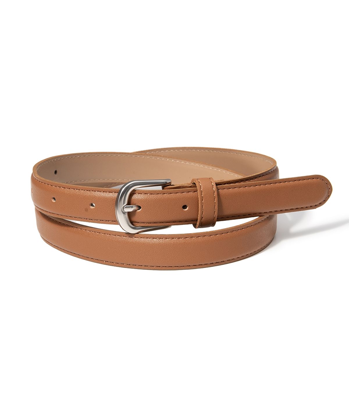 할렌(HALDEN) (W) simple silver fake leather belt (T018_tan)