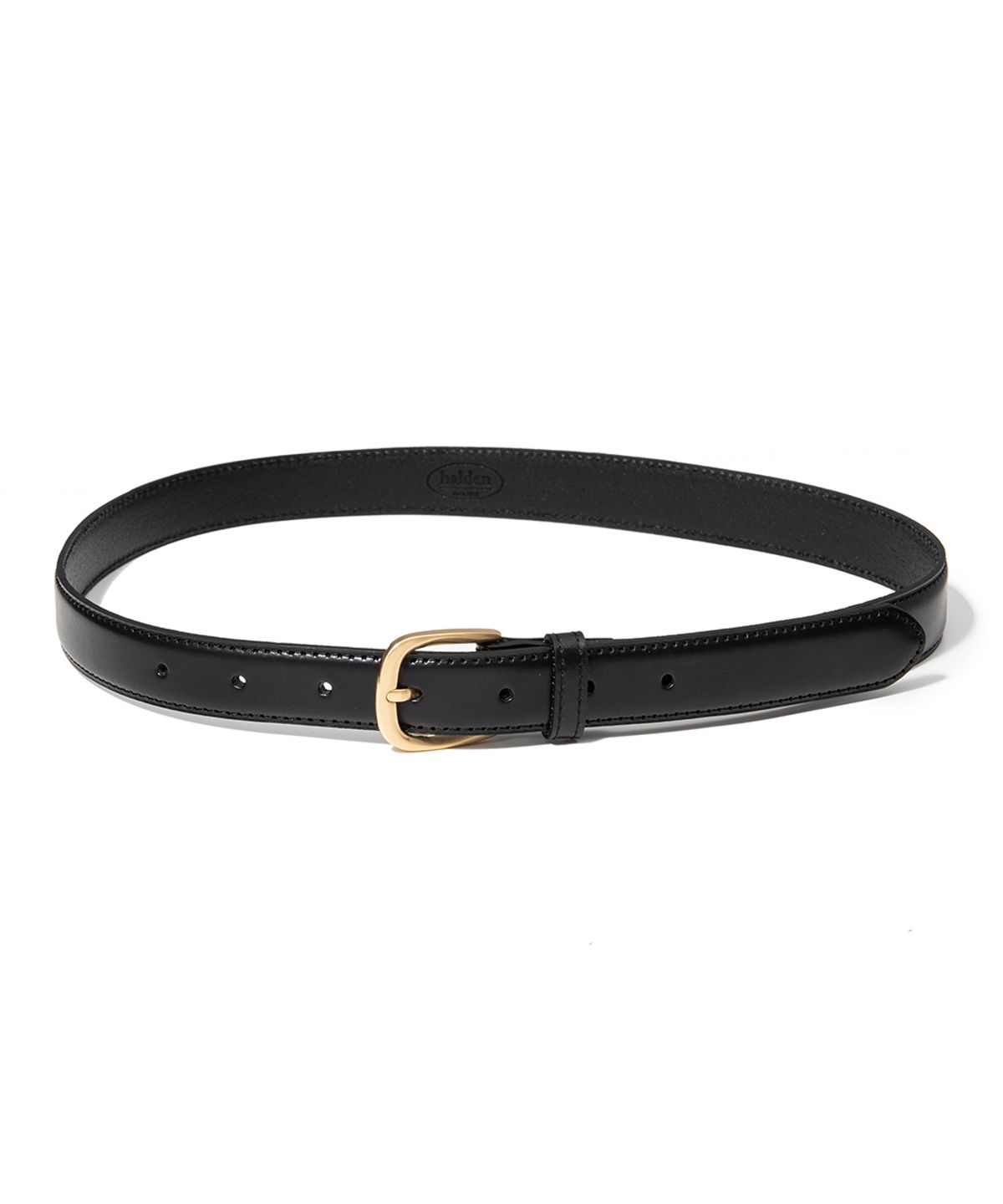 할렌(HALDEN) (W) simple gold cowhide leather belt (T019_black)