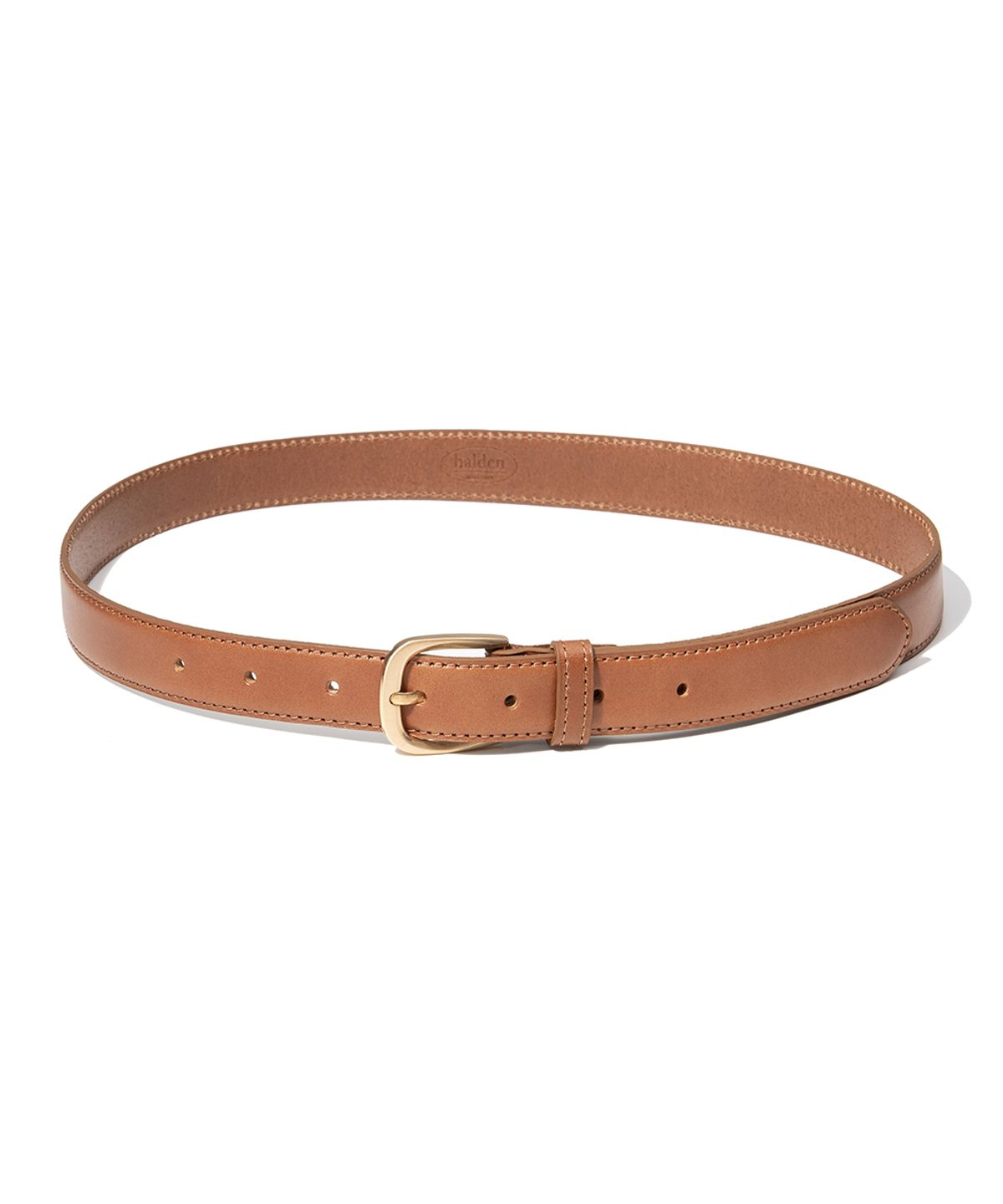 할렌(HALDEN) (W) simple gold cowhide leather belt (T019_tan)