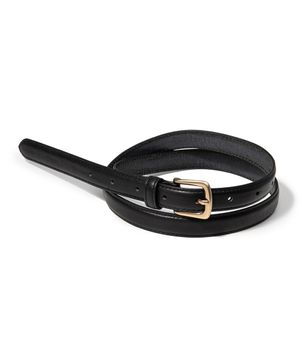 (W) simple vintage cowhide leather belt (T022_black)