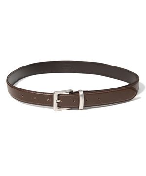 (W) square vintage silver cowhide leather belt (T024_brown)