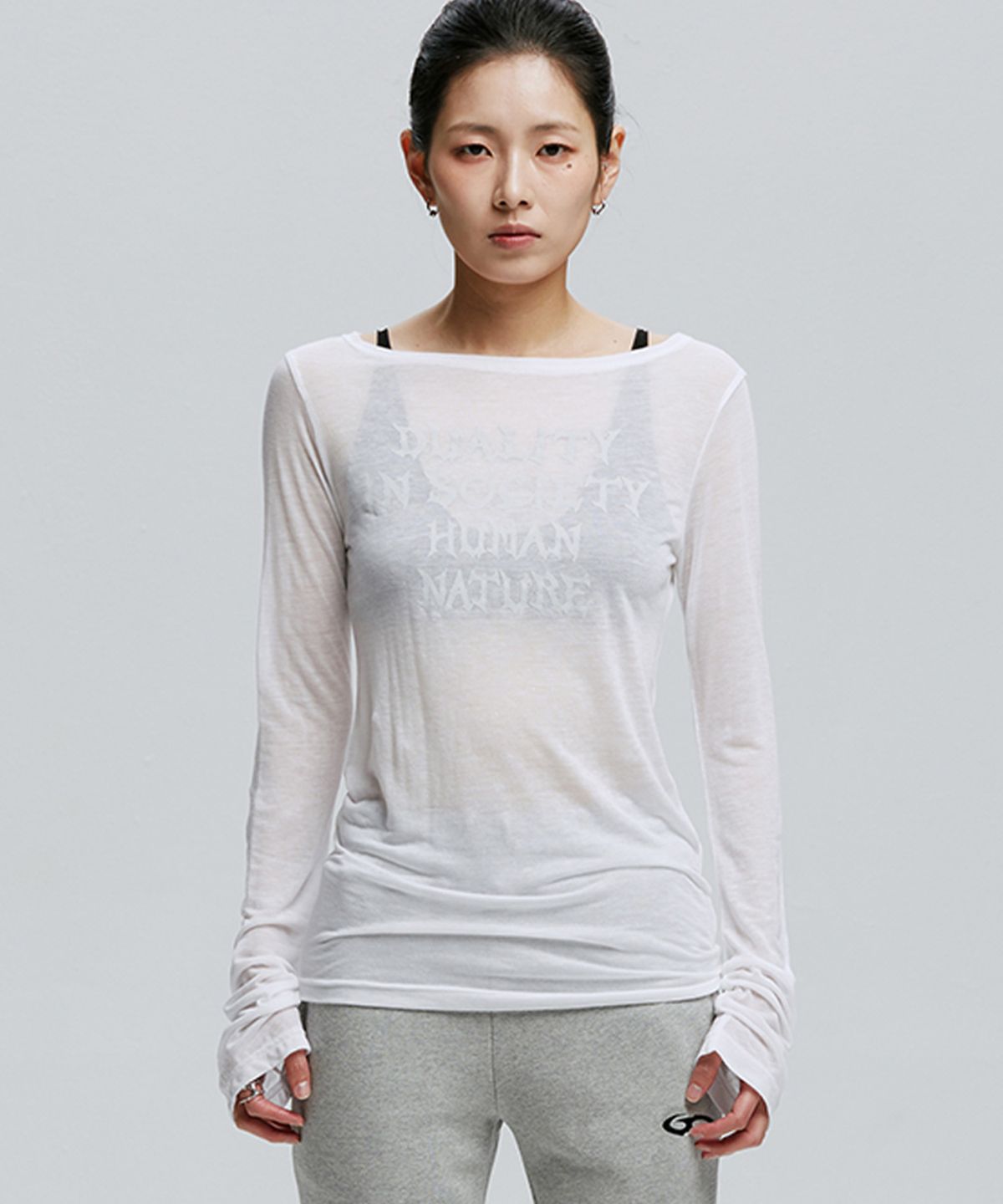 가터갤러리(GOTTER GALLERY) HUMAN NATURE SHEER MESH TOP_WH