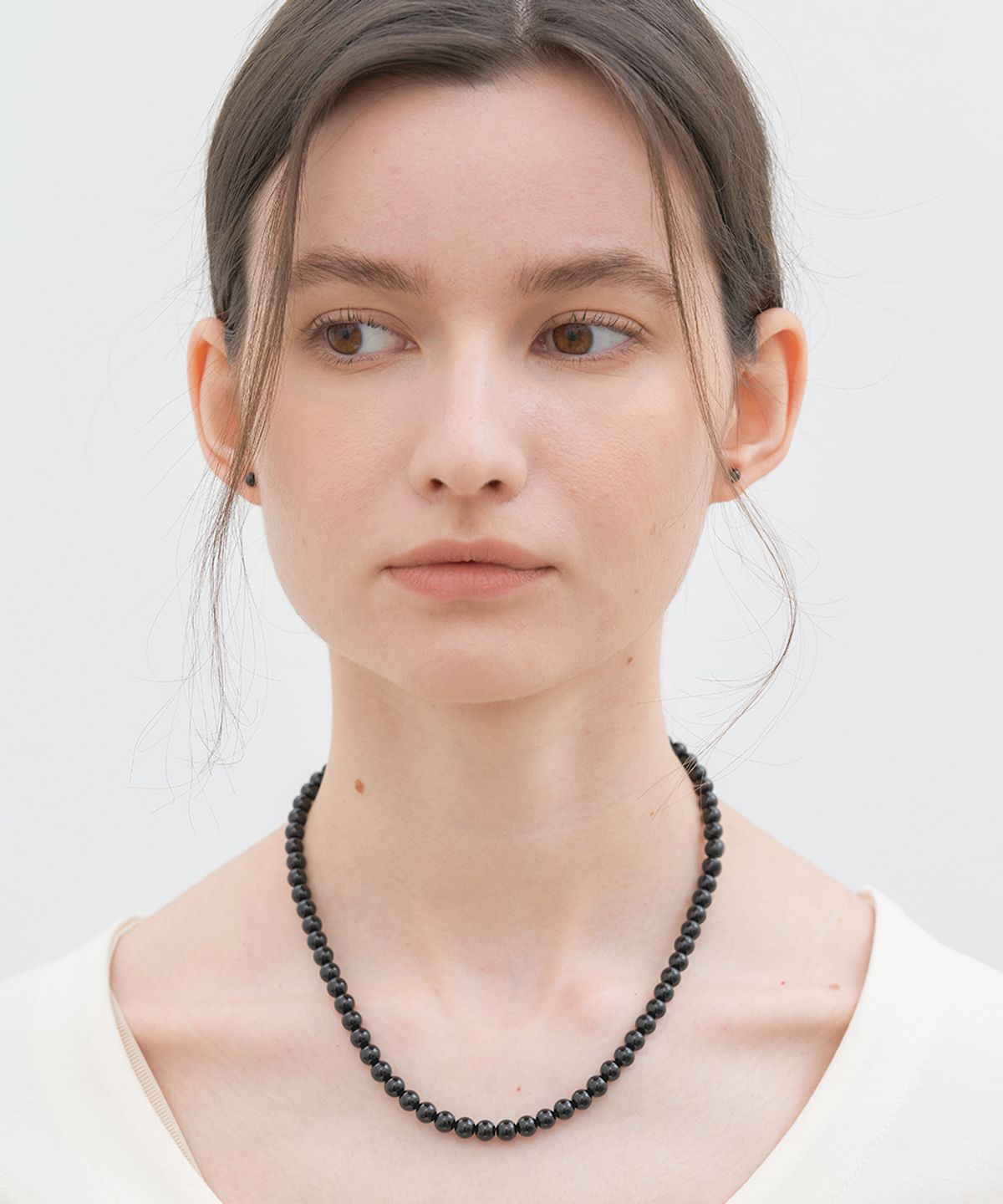 할렌(HALDEN) simple onyx black necklace (N014_6mm)