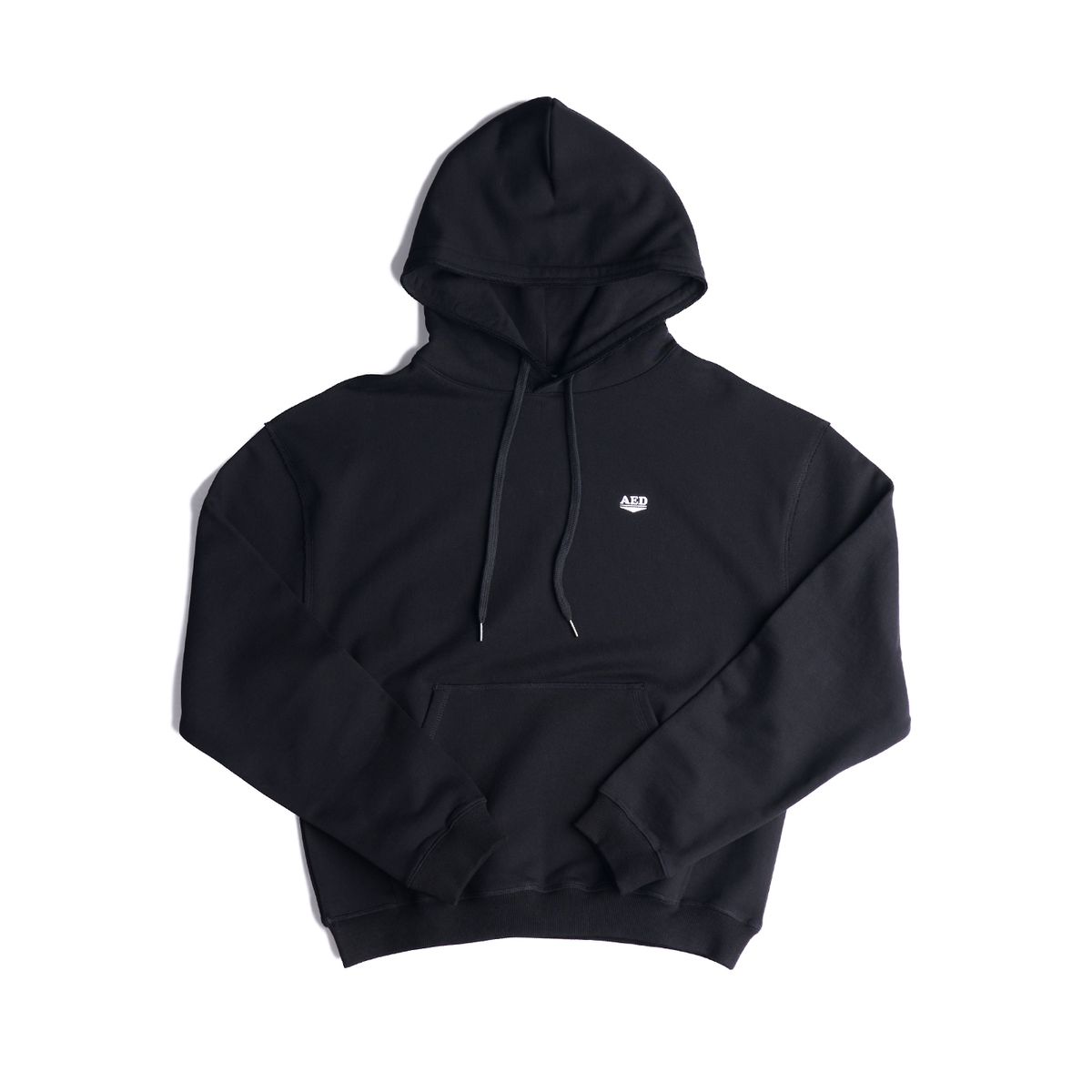 올아이즈다운(ALL EYES DOWN) LOGO EMBLEM HOODIE (BLACK)