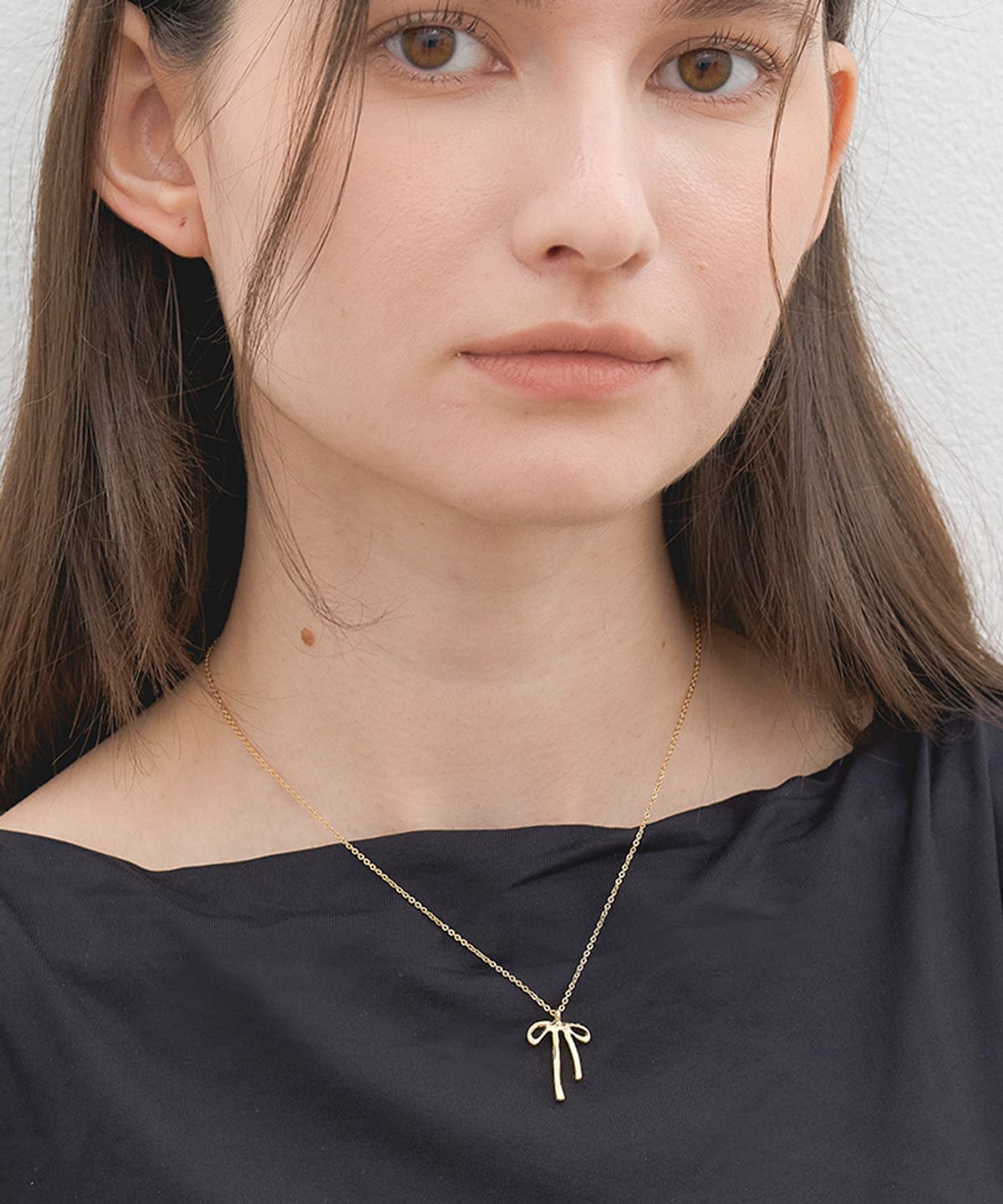 할렌(HALDEN) ribbon pendant necklace (N021_gold)
