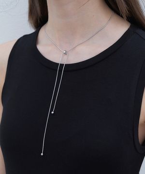 clamp rope necklace (N024_silver)
