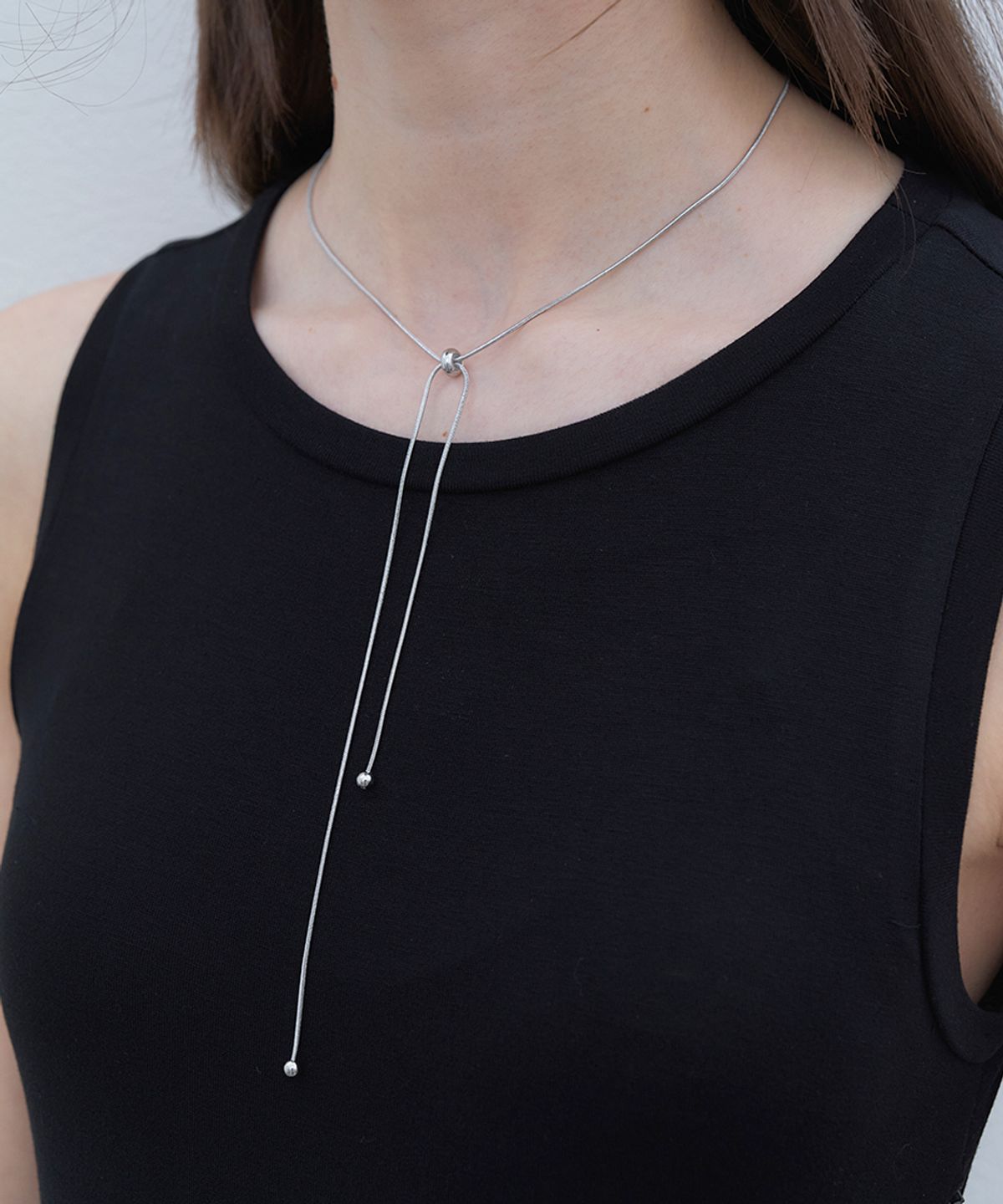 할렌(HALDEN) clamp rope necklace (N024_silver)