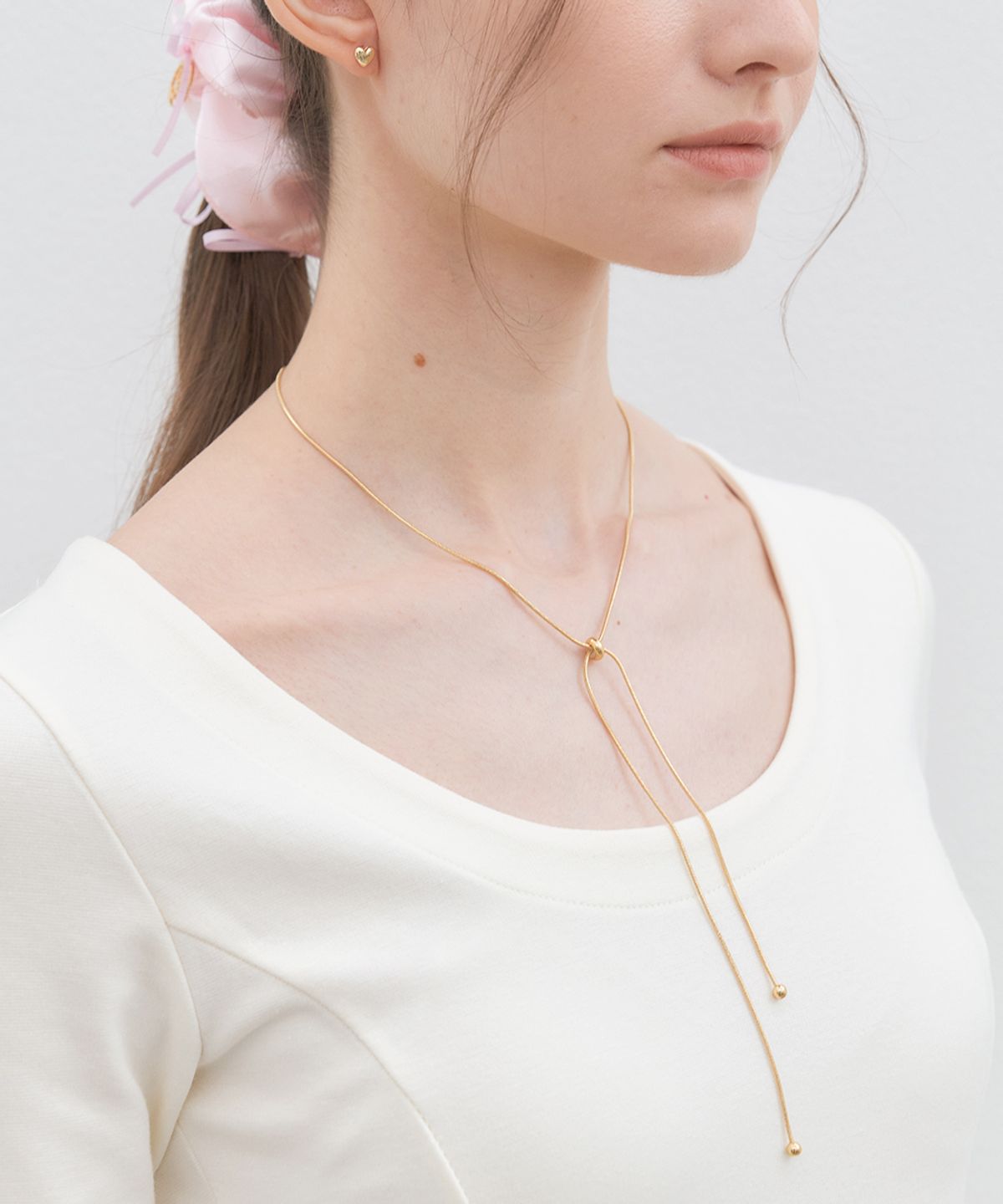 할렌(HALDEN) clamp rope necklace (N024_gold)