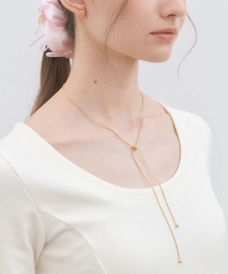 clamp rope necklace (N024_gold)