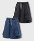 버뮤다 와이드 원턱 카고 데님 쇼츠_3COLOR