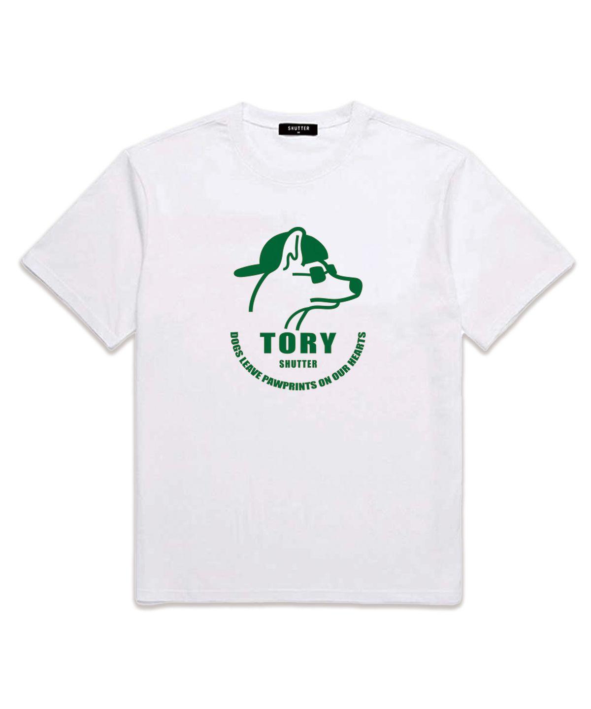셔터(SHUTTER) TORY LOGO 반팔 티셔츠 (SS014) 화이트/그린