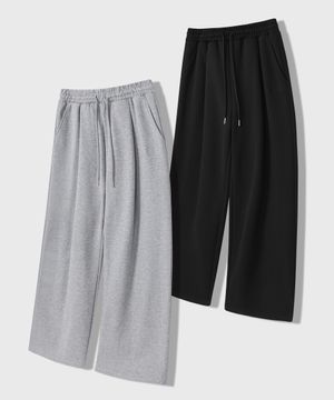 [2PACK] 원턱 와이드 스웨트 팬츠_3COLOR