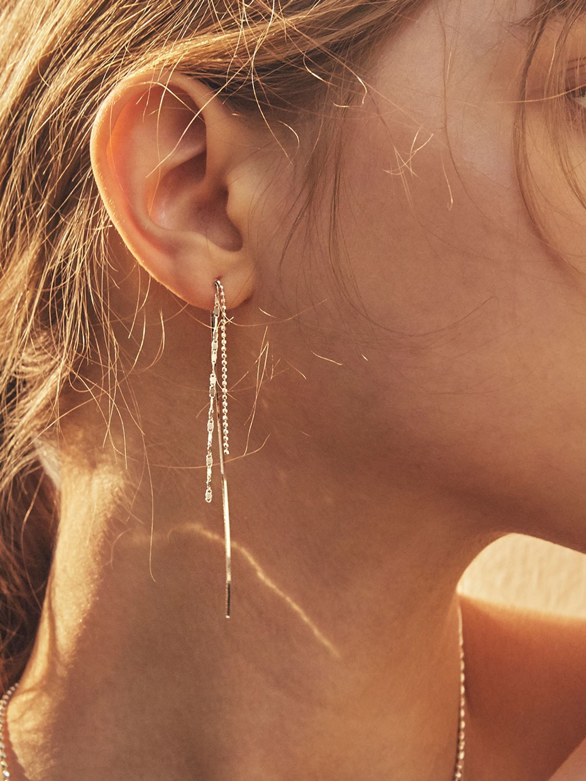 헤이(HEI) 3chain drop earring