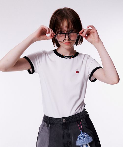 ★KIRSH★ Small Cherry Ringer T-Shirt White Buy KIRSH Small Cherry Ringer T-Shirt White | SASOM