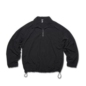 나일론 하프 집업 블랙